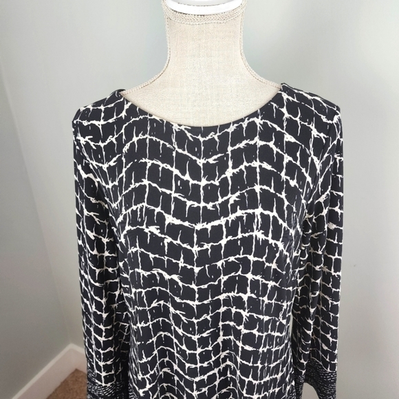 DONNA MORGAN WOMEN'S BLACK AND WHITE SHIFT DRESS SIZE 12 - Picture 2 of 8